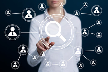 Search web loupe business communication virtual