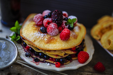 Pancakes with frutti di bosco