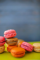 Macaroons - colored almond cookies with different flavours, French delights