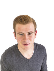 Obraz premium portrait of cute teenage boy with red hair