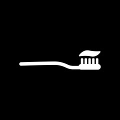 The toothbrush icon. toothpaste symbol. Flat