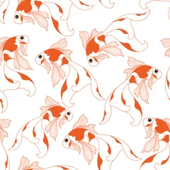 Plaid mouton avec motif Poisson rouge Modèle de poisson rouge. Impression de fond sans couture.