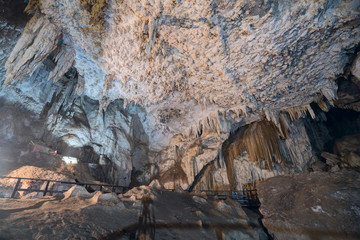 Main room of Diamond Cave or Tham Pranangnai in Krabi,  Thailand