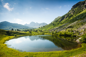 Fototapeta premium Mountain lake in summertime