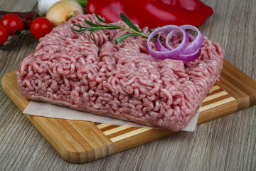 Raw minced pork meat