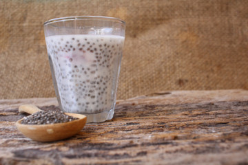 Chia seeds with milk