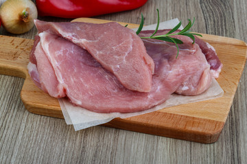 Raw pork Schnitzel