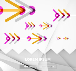 Abstract banner template with arrows, linear design style