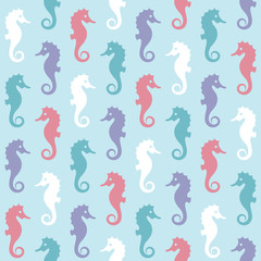 vector seamless pattern with seahorse