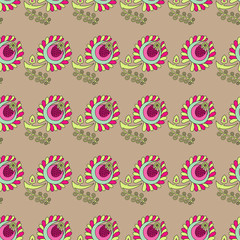 Seamless vector background with decorative flowers