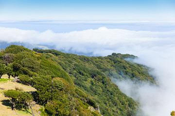 Fototapeta na wymiar madeira mountain landscape under a blue sky