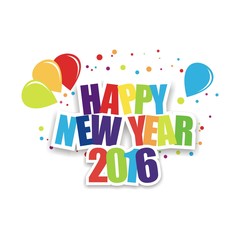 Fototapeta na wymiar Greeting Card Happy New Year Balloon Design Illustration