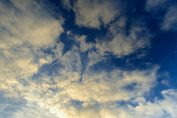 Beautiful blue sky with white clouds