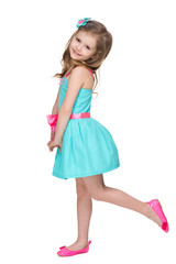 Profile portrait of a happy little girl