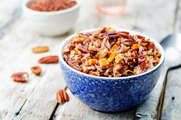 Pumpkin Pecan Orange white and red rice