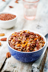 Pumpkin Pecan Orange white and red rice
