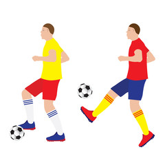 Football player with the ball. Soccer.