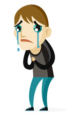 hombre triste llorando