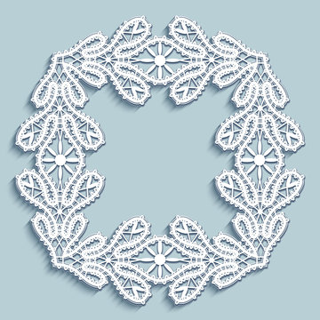 White lace decoration, ornamental square frame