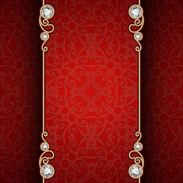 Vintage Gold And Red Jewelry Background