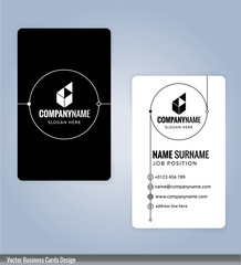 Black and white modern business card template, Illustration Vector 10