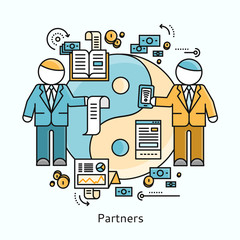 Partners Icon Flat Design Concept