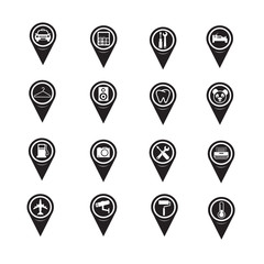 Set of Map Pointer icons for website and communication