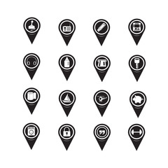 Set of Map Pointer icons for website and communication