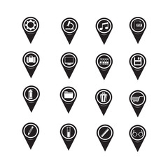 Set of Map Pointer icons for website and communication