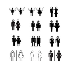 Silhouette people icons illustration