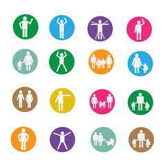 Silhouette people icons illustration