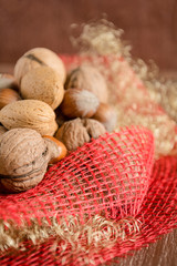 Walnüsse, Haselnüsse, Mandeln und Pekan Nüsse