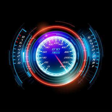 Abstract car speedometer