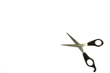 scissors on white background, space for caption