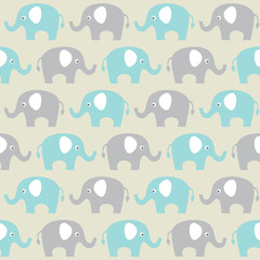 vector seamless pattern with elephants