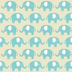 vector seamless pattern with elephants