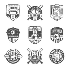 Obraz premium Set of Sport Team Logo for Four Sport Disciplines