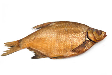 smoked fish on a white background