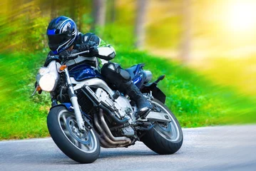 Gordijnen Dynamic motorbike racing © sergio37_120