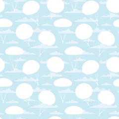 vector pattern with parachutes and clouds