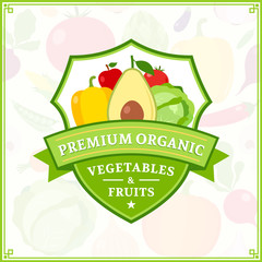 Fruits and Vegetables Logo, Fruits and Vegetables Icons.