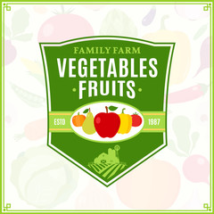 Fruits and Vegetables Logo, Fruits and Vegetables Icons.