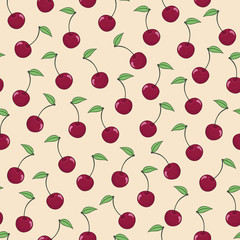 seamless vector pattern with cherry
