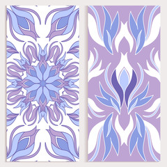 vector seamless vertical patterns set with flowers 