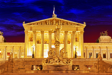  Parlament of Austria, in central of Vienna. Austria.