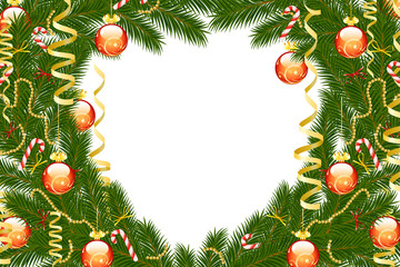 Fototapeta na wymiar Christmas fir tree frame