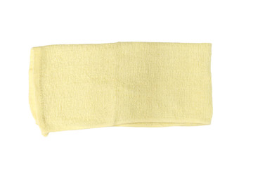 Fototapeta na wymiar Yellow body towel isolated on white background.