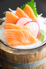 Raw fresh salmon sashimi