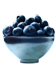 Japanese bowl with blueberries isolated