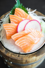 Raw fresh salmon sashimi